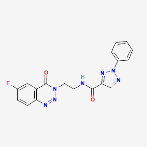 molecular formula C18H14FN7O2 B2745891 N-(2-(6-fluoro-4-oxobenzo[d][1,2,3]triazin-3(4H)-yl)ethyl)-2-phenyl-2H-1,2,3-triazole-4-carboxamide CAS No. 1903153-57-0