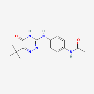 molecular formula C15H19N5O2 B2745892 N-(4-((6-(tert-butyl)-5-oxo-4,5-dihydro-1,2,4-triazin-3-yl)amino)phenyl)acetamide CAS No. 898650-56-1