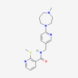 molecular formula C19H25N5OS B2745898 N-{[6-(4-methyl-1,4-diazepan-1-yl)pyridin-3-yl]methyl}-2-(methylsulfanyl)pyridine-3-carboxamide CAS No. 1241660-95-6