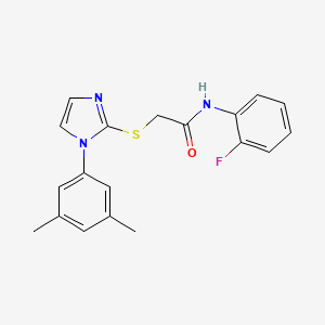 molecular formula C19H18FN3OS B2745899 2-[1-(3,5-dimethylphenyl)imidazol-2-yl]sulfanyl-N-(2-fluorophenyl)acetamide CAS No. 851131-90-3