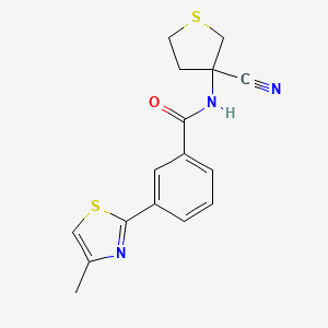 molecular formula C16H15N3OS2 B2745903 N-(3-cyanothiolan-3-yl)-3-(4-methyl-1,3-thiazol-2-yl)benzamide CAS No. 1376175-67-5