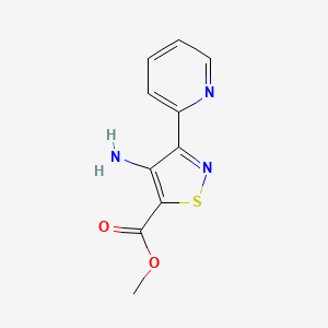 molecular formula C10H9N3O2S B2745905 Methyl 4-amino-3-(pyridin-2-yl)isothiazole-5-carboxylate CAS No. 1338651-63-0