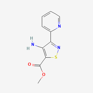 molecular formula C10H9N3O2S B2745905 甲基-4-氨基-3-(吡啶-2-基)异噻唑-5-羧酸甲酯 CAS No. 1338651-63-0