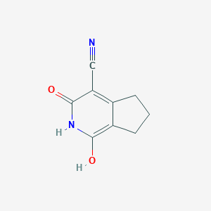 molecular formula C9H8N2O2 B2745907 1,3-Dihydroxy-6,7-dihydro-5H-cyclopenta(c)pyridine-4-carbonitrile CAS No. 52903-70-5