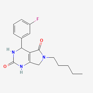 molecular formula C17H20FN3O2 B2745908 4-(3-氟苯基)-6-戊基-3,4,6,7-四氢-1H-吡咯[3,4-d]嘧啶-2,5-二酮 CAS No. 929979-34-0