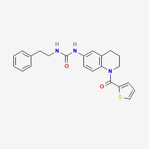 molecular formula C23H23N3O2S B2745911 1-Phenethyl-3-(1-(thiophene-2-carbonyl)-1,2,3,4-tetrahydroquinolin-6-yl)urea CAS No. 1203216-52-7