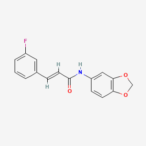 molecular formula C16H12FNO3 B2745919 (E)-N-(1,3-benzodioxol-5-yl)-3-(3-fluorophenyl)prop-2-enamide CAS No. 609792-99-6