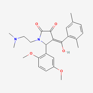 molecular formula C25H30N2O5 B2745920 5-(2,5-二甲氧基苯基)-1-(2-(二甲胺基)乙基)-4-(2,5-二甲基苯甲酰)-3-羟基-1H-吡咯-2(5H)-酮 CAS No. 537685-81-7