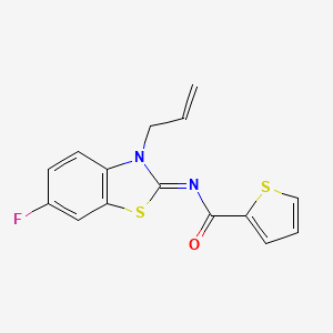 molecular formula C15H11FN2OS2 B2745921 (Z)-N-(3-烯丙基-6-氟苯并噻唑-2(3H)-基亚胺)噻吩-2-羧酰胺 CAS No. 865175-32-2