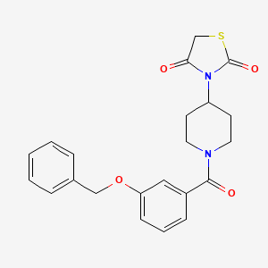 molecular formula C22H22N2O4S B2745922 3-(1-(3-(Benzyloxy)benzoyl)piperidin-4-yl)thiazolidine-2,4-dione CAS No. 1795449-58-9