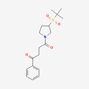 molecular formula C18H25NO4S B2745927 1-(3-(叔丁基磺酰基)吡咯烷-1-基)-4-苯基丁烷-1,4-二酮 CAS No. 2097895-22-0