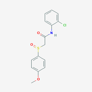 molecular formula C15H14ClNO3S B2745930 N-(2-chlorophenyl)-2-[(4-methoxyphenyl)sulfinyl]acetamide CAS No. 339097-99-3