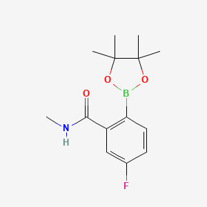 molecular formula C14H19BFNO3 B2745939 5-氟-N-甲基-2-(四甲基-1,3,2-二氧硼杂环戊二烯-2-基)苯甲酰胺 CAS No. 2377611-28-2