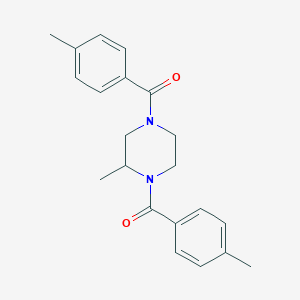 molecular formula C21H24N2O2 B2745940 2-Methyl-1,4-bis(4-methylbenzoyl)piperazine CAS No. 398996-88-8