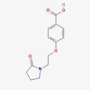 molecular formula C13H15NO4 B2745945 4-[2-(2-Oxopyrrolidin-1-yl)ethoxy]benzoic acid CAS No. 215656-70-5