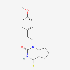 molecular formula C16H18N2O2S B2745956 1-(4-methoxyphenethyl)-4-thioxo-3,4,6,7-tetrahydro-1H-cyclopenta[d]pyrimidin-2(5H)-one CAS No. 920367-91-5