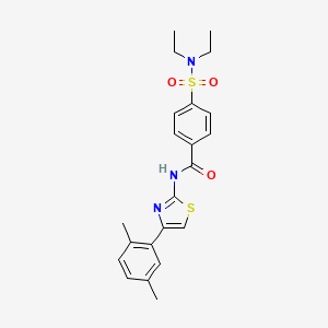 molecular formula C22H25N3O3S2 B2745962 4-(二乙基磺酰氨基)-N-[4-(2,5-二甲基苯基)-1,3-噻唑-2-基]苯甲酰胺 CAS No. 325977-51-3