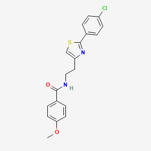 molecular formula C19H17ClN2O2S B2745965 N-{2-[2-(4-chlorophenyl)-1,3-thiazol-4-yl]ethyl}-4-methoxybenzamide CAS No. 895778-93-5