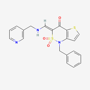 molecular formula C20H17N3O3S2 B2745966 (3Z)-1-benzyl-3-{[(pyridin-3-ylmethyl)amino]methylene}-1H-thieno[3,2-c][1,2]thiazin-4(3H)-one 2,2-dioxide CAS No. 894670-49-6