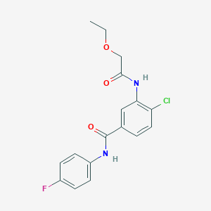 molecular formula C17H16ClFN2O3 B274597 4-chloro-3-[(ethoxyacetyl)amino]-N-(4-fluorophenyl)benzamide 