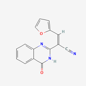 molecular formula C15H9N3O2 B2745979 (2Z)-3-(furan-2-yl)-2-(4-oxo-3,4-dihydroquinazolin-2-yl)prop-2-enenitrile CAS No. 463960-67-0