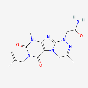 molecular formula C15H19N7O3 B2745985 2-(3,9-dimethyl-7-(2-methylallyl)-6,8-dioxo-6,7,8,9-tetrahydro-[1,2,4]triazino[3,4-f]purin-1(4H)-yl)acetamide CAS No. 919749-39-6