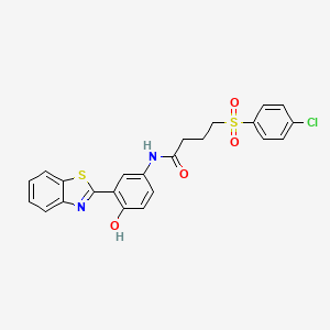 molecular formula C23H19ClN2O4S2 B2745986 N-(3-(benzo[d]thiazol-2-yl)-4-hydroxyphenyl)-4-((4-chlorophenyl)sulfonyl)butanamide CAS No. 941901-18-4