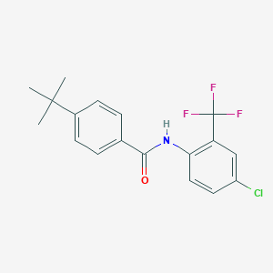 molecular formula C18H17ClF3NO B274599 4-tert-butyl-N-[4-chloro-2-(trifluoromethyl)phenyl]benzamide 