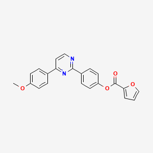 molecular formula C22H16N2O4 B2746022 4-[4-(4-Methoxyphenyl)-2-pyrimidinyl]phenyl 2-furoate CAS No. 477857-28-6