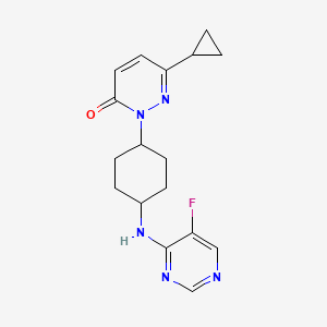 molecular formula C17H20FN5O B2746026 6-环丙基-2-{4-[(5-氟嘧啶-4-基)氨基]环己基}-2,3-二氢吡啶-3-酮 CAS No. 2197577-66-3