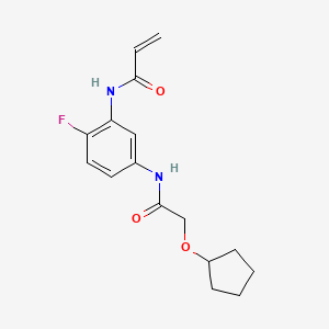 molecular formula C16H19FN2O3 B2746029 N-[5-[(2-Cyclopentyloxyacetyl)amino]-2-fluorophenyl]prop-2-enamide CAS No. 2200099-53-0