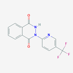 molecular formula C14H8F3N3O2 B2746034 2-[5-(Trifluoromethyl)pyridin-2-yl]-1,2,3,4-tetrahydrophthalazine-1,4-dione CAS No. 448230-37-3