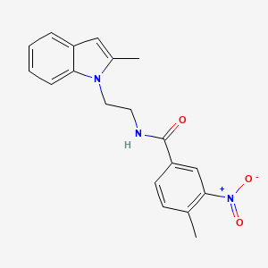 molecular formula C19H19N3O3 B2746047 4-methyl-N-(2-(2-methyl-1H-indol-1-yl)ethyl)-3-nitrobenzamide CAS No. 689264-96-8