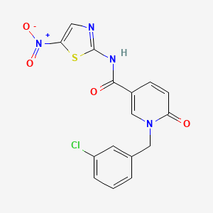 1-(3-chlorobenzyl)-N-(5-nitrothiazol-2-yl)-6-oxo-1,6-dihydropyridine-3-carboxamide