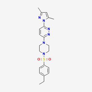 molecular formula C21H26N6O2S B2746065 3-(3,5-dimethyl-1H-pyrazol-1-yl)-6-(4-((4-ethylphenyl)sulfonyl)piperazin-1-yl)pyridazine CAS No. 1013835-20-5