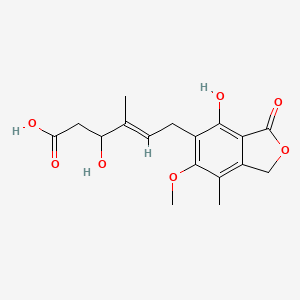 molecular formula C17H20O7 B2746067 (E)-3-hydroxy-6-(4-hydroxy-6-methoxy-7-methyl-3-oxo-1H-2-benzofuran-5-yl)-4-methylhex-4-enoic acid CAS No. 126840-53-7