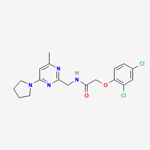 molecular formula C18H20Cl2N4O2 B2746069 2-(2,4-dichlorophenoxy)-N-((4-methyl-6-(pyrrolidin-1-yl)pyrimidin-2-yl)methyl)acetamide CAS No. 1797248-90-8