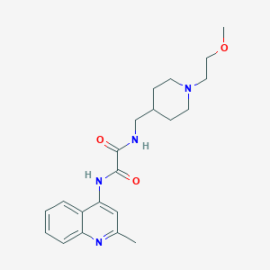molecular formula C21H28N4O3 B2746073 N1-((1-(2-methoxyethyl)piperidin-4-yl)methyl)-N2-(2-methylquinolin-4-yl)oxalamide CAS No. 953137-15-0