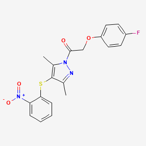 1-[(4-fluorophenoxy)acetyl]-3,5-dimethyl-4-[(2-nitrophenyl)thio]-1H-pyrazole