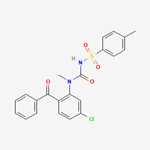 molecular formula C22H19ClN2O4S B2746084 1-(2-Benzoyl-5-chlorophenyl)-1-methyl-3-(4-methylphenyl)sulfonylurea CAS No. 1024078-05-4
