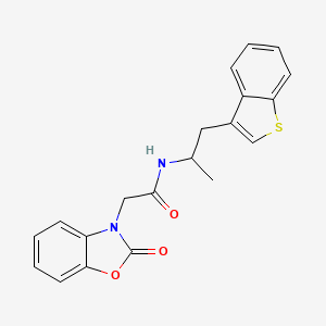 molecular formula C20H18N2O3S B2746086 N-(1-(benzo[b]thiophen-3-yl)propan-2-yl)-2-(2-oxobenzo[d]oxazol-3(2H)-yl)acetamide CAS No. 2034617-62-2