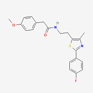 molecular formula C21H21FN2O2S B2746087 N-[2-[2-(4-fluorophenyl)-4-methyl-1,3-thiazol-5-yl]ethyl]-2-(4-methoxyphenyl)acetamide CAS No. 946327-82-8