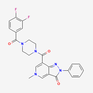 molecular formula C25H21F2N5O3 B2746088 7-(4-(3,4-difluorobenzoyl)piperazine-1-carbonyl)-5-methyl-2-phenyl-2H-pyrazolo[4,3-c]pyridin-3(5H)-one CAS No. 1021095-56-6