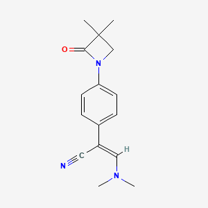 molecular formula C16H19N3O B2746125 3-(Dimethylamino)-2-[4-(3,3-dimethyl-2-oxo-1-azetanyl)phenyl]acrylonitrile CAS No. 303985-91-3