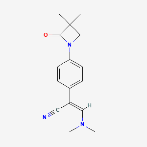 molecular formula C16H19N3O B2746125 3-(二甲氨基)-2-[4-(3,3-二甲基-2-氧代-1-氮杂环丁基)苯基]丙烯腈 CAS No. 303985-91-3