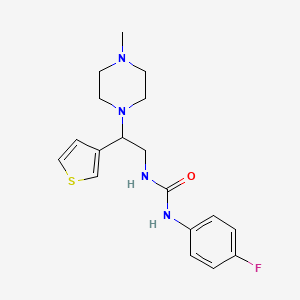 molecular formula C18H23FN4OS B2746126 1-(4-Fluorophenyl)-3-(2-(4-methylpiperazin-1-yl)-2-(thiophen-3-yl)ethyl)urea CAS No. 1170278-51-9