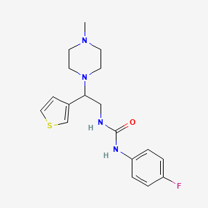 molecular formula C18H23FN4OS B2746126 1-(4-氟苯基)-3-(2-(4-甲基哌嗪-1-基)-2-(噻吩-3-基)乙基)脲 CAS No. 1170278-51-9