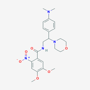 molecular formula C23H30N4O6 B2746128 N-(2-(4-(dimethylamino)phenyl)-2-morpholinoethyl)-4,5-dimethoxy-2-nitrobenzamide CAS No. 897620-11-0