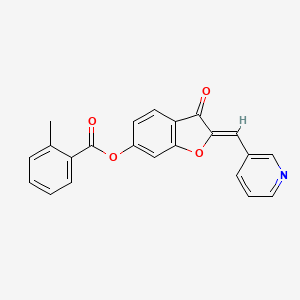 molecular formula C22H15NO4 B2746131 (Z)-3-oxo-2-(pyridin-3-ylmethylene)-2,3-dihydrobenzofuran-6-yl 2-methylbenzoate CAS No. 622363-52-4