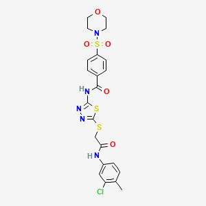 molecular formula C22H22ClN5O5S3 B2746150 N-(5-((2-((3-chloro-4-methylphenyl)amino)-2-oxoethyl)thio)-1,3,4-thiadiazol-2-yl)-4-(morpholinosulfonyl)benzamide CAS No. 887223-11-2